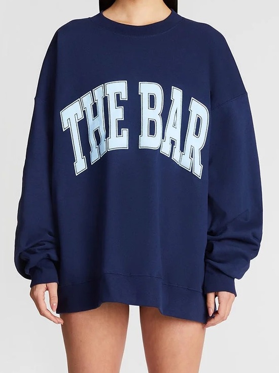 The Bar Tops - NWT THE BAR XXXL 3XL Oversized Crewneck Sweatshirt Navy Blue Baby Blue Sweater